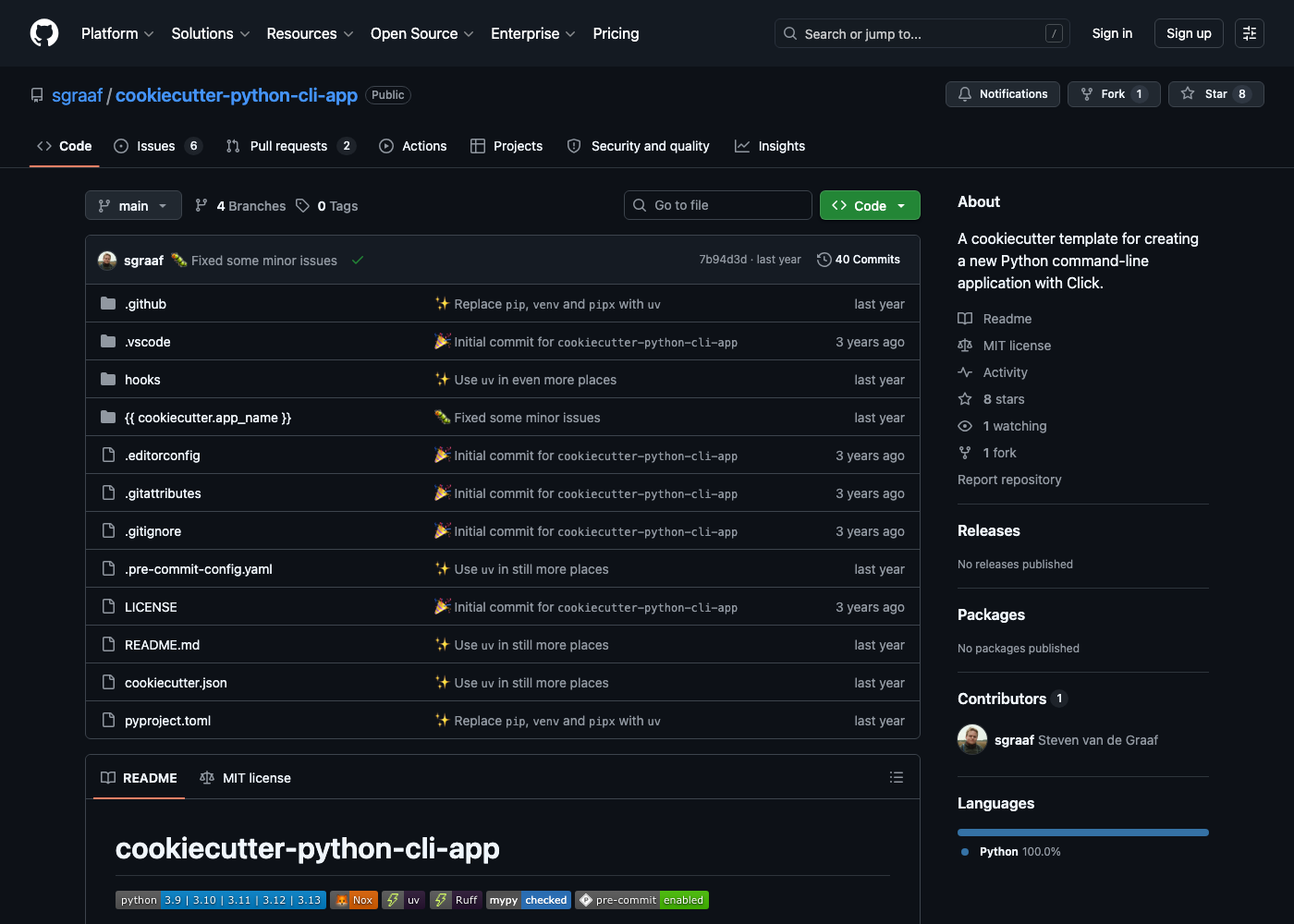 github.com/sgraaf/cookiecutter-python-cli-app