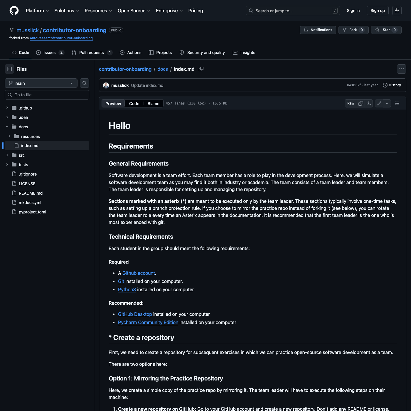 github.com/musslick/contributor-onboarding — docs/index.md